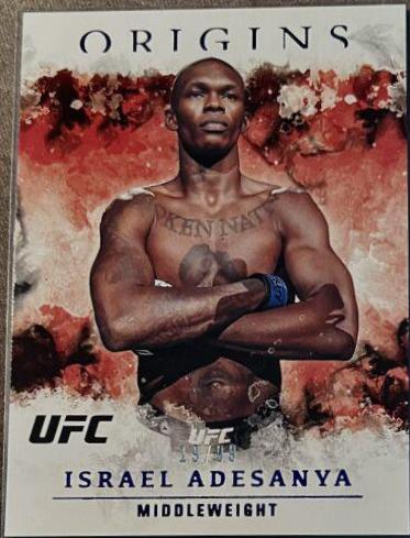 Israel Adesanya 2021 Panini Chronicles UFC Base Origins #36 Blue