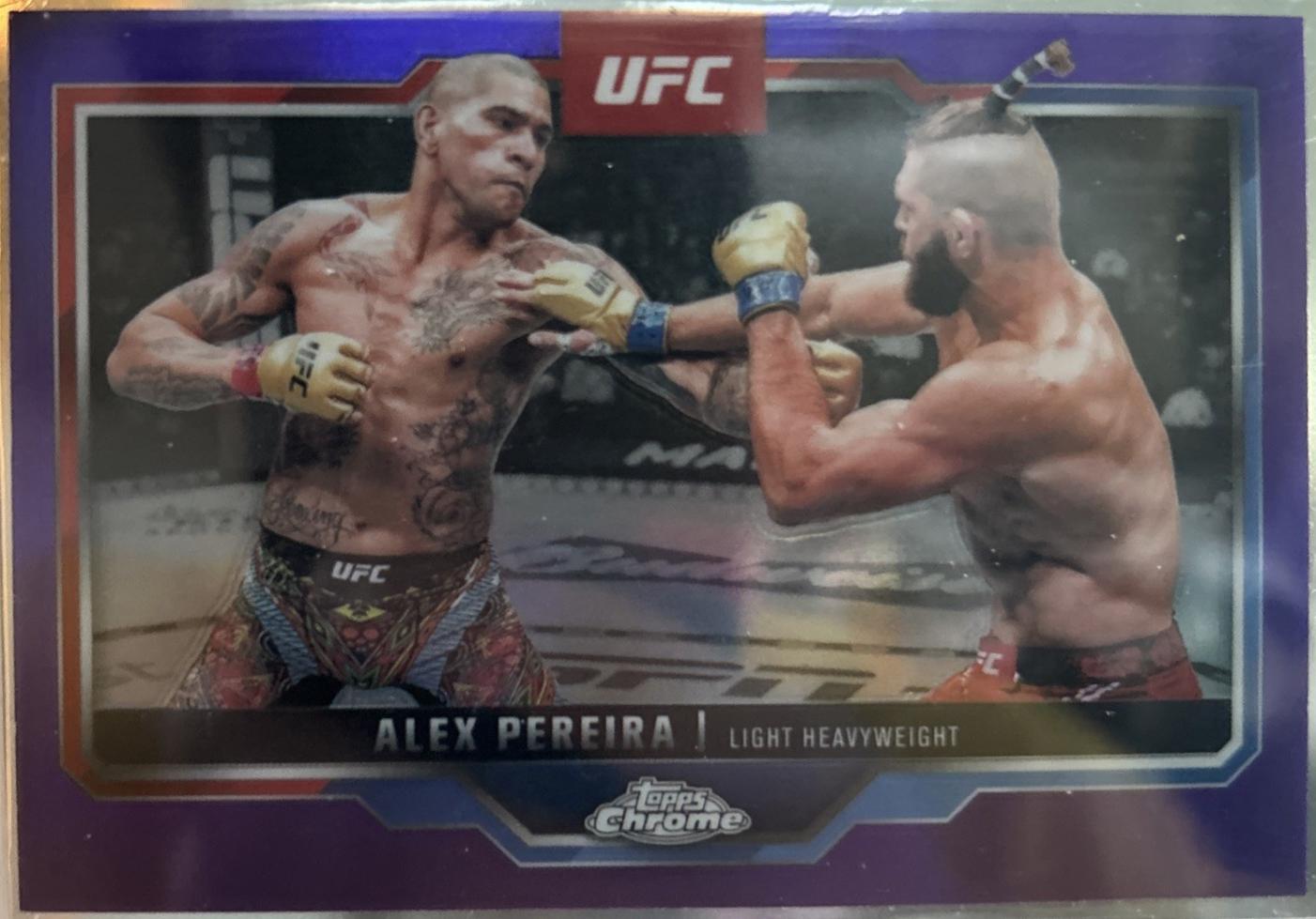 Alex Pereira 2025 Topps Chrome UFC Base #2 Purple Refractor