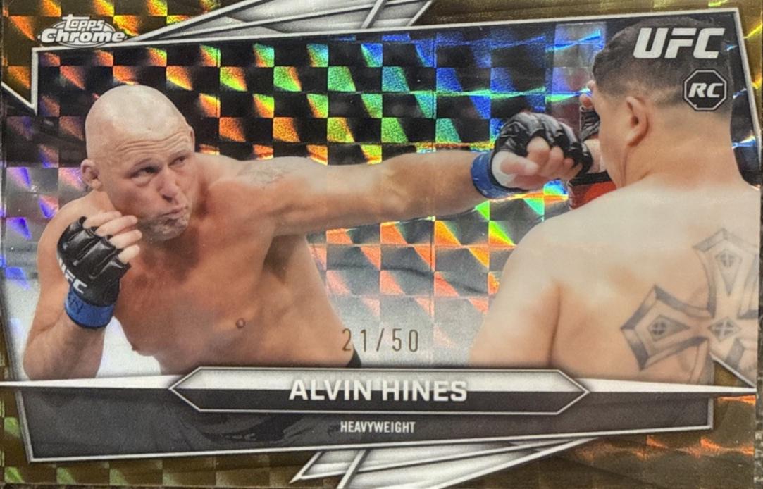Alvin Hines 2026 Topps Chrome UFC Base #16 Gold Geometric Refractor