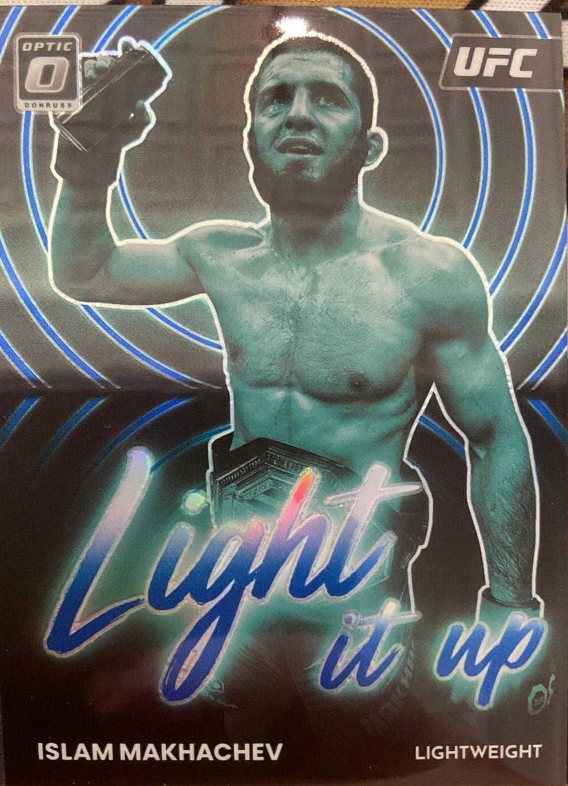 Islam Makhachev 2023 Panini Donruss Optic UFC Light It Up #7 Blue