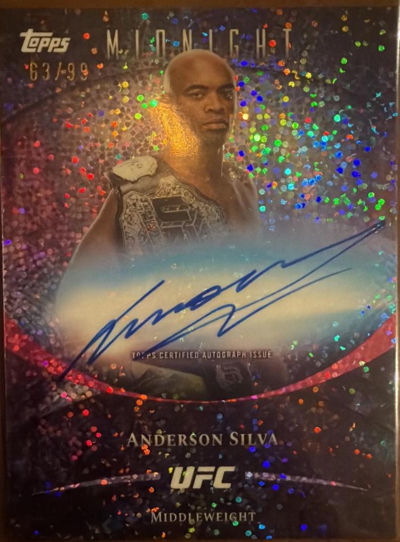 Anderson Silva 2026 Topps Midnight UFC Base Autographs #BAV-AS Twilight