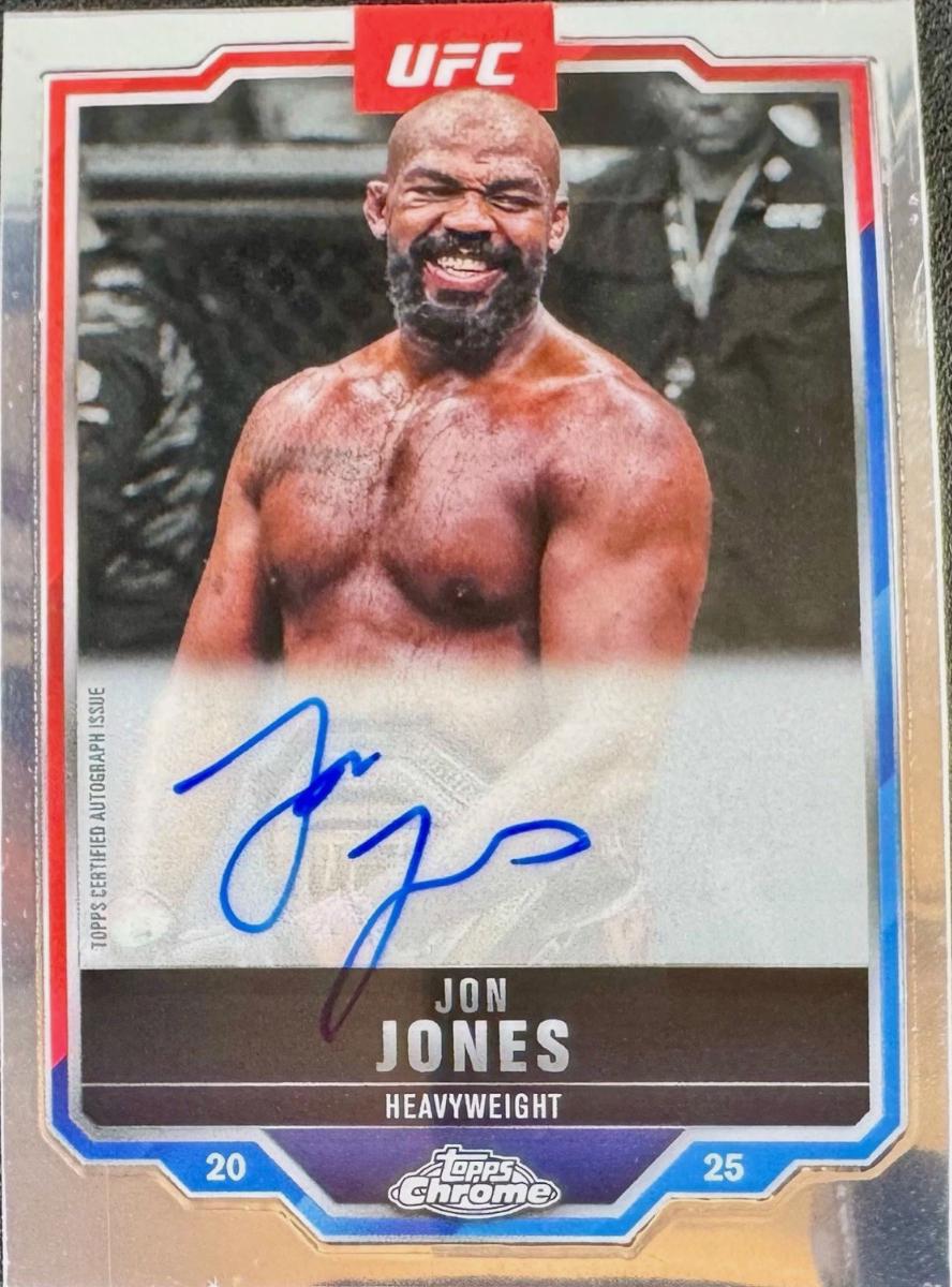 Jon Jones 2025 Topps Chrome UFC Chrome Veteran Autographs #CVA-JJ Refractor