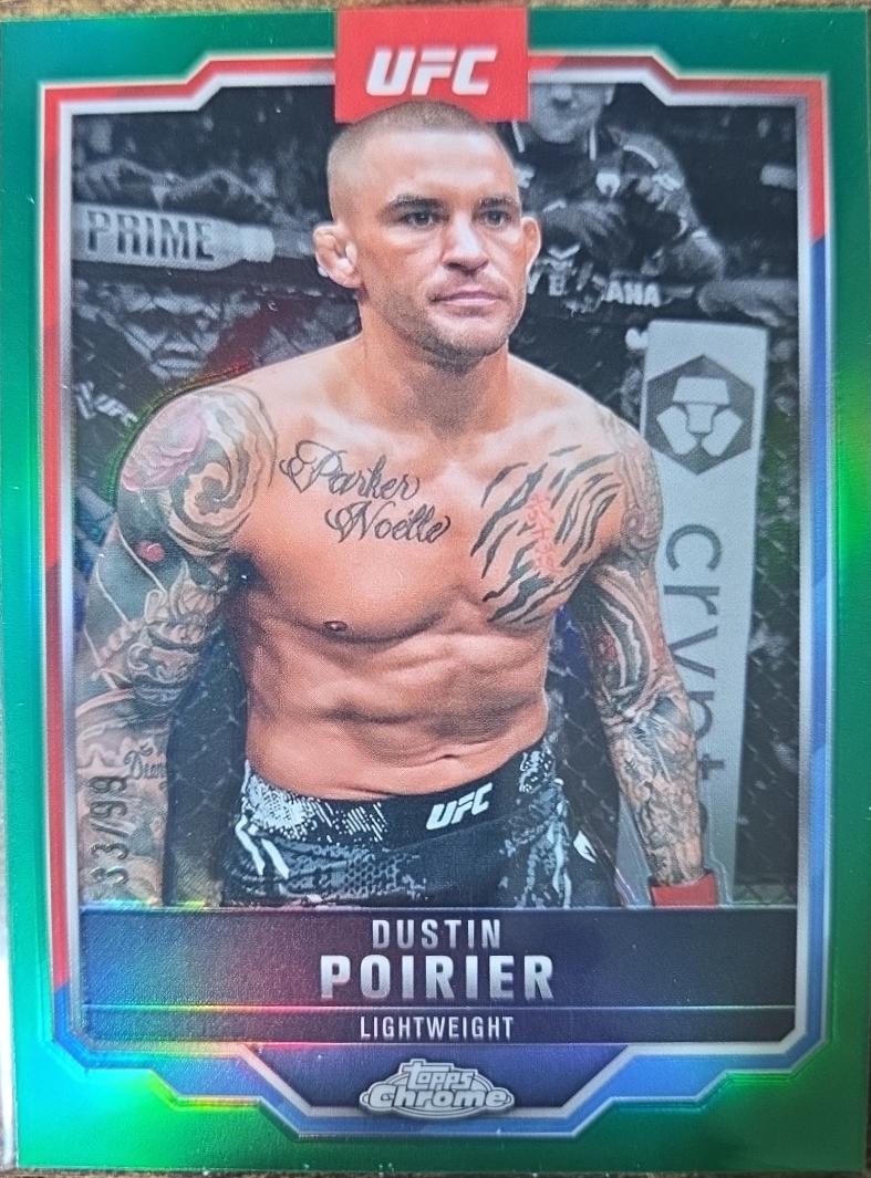 Dustin Poirier 2025 Topps Chrome UFC Base #7 Green Refractor