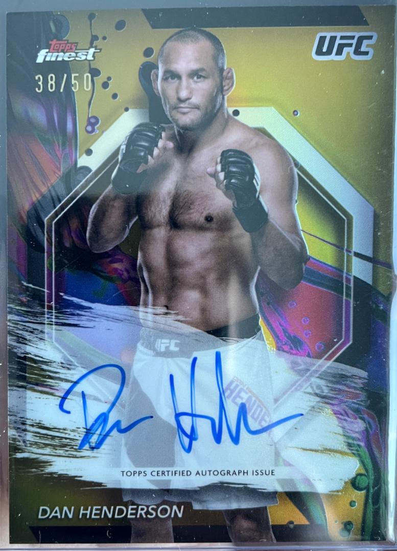 Dan Henderson 2024 Topps Finest UFC Finest Autographs #FA-DHE Gold Refractor