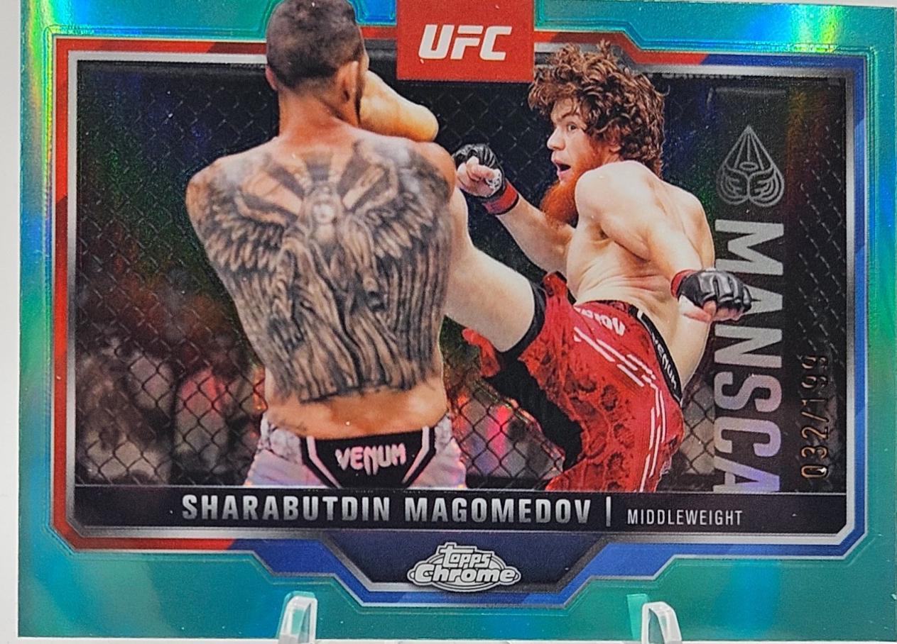 Shara Magomedov 2025 Topps Chrome UFC Base #12 Aqua Refractor