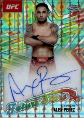 Alex Perez 2025 Topps Chrome UFC Future Stars Autographs #FSA-AP Geometric Red Refractor