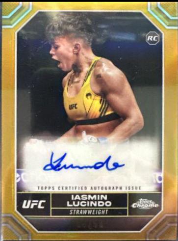 Iasmin Lucindo 2024 Topps Chrome UFC Chrome Rookie Autographs #CRA-ILU Gold Refractor