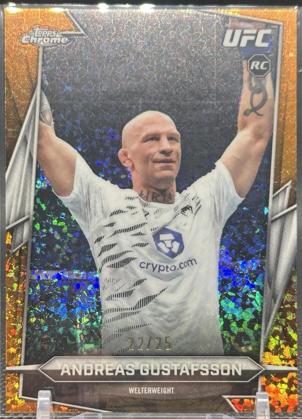 Andreas Gustafsson 2026 Topps Chrome UFC Base #121 Orange Mini Diamonds Refractor