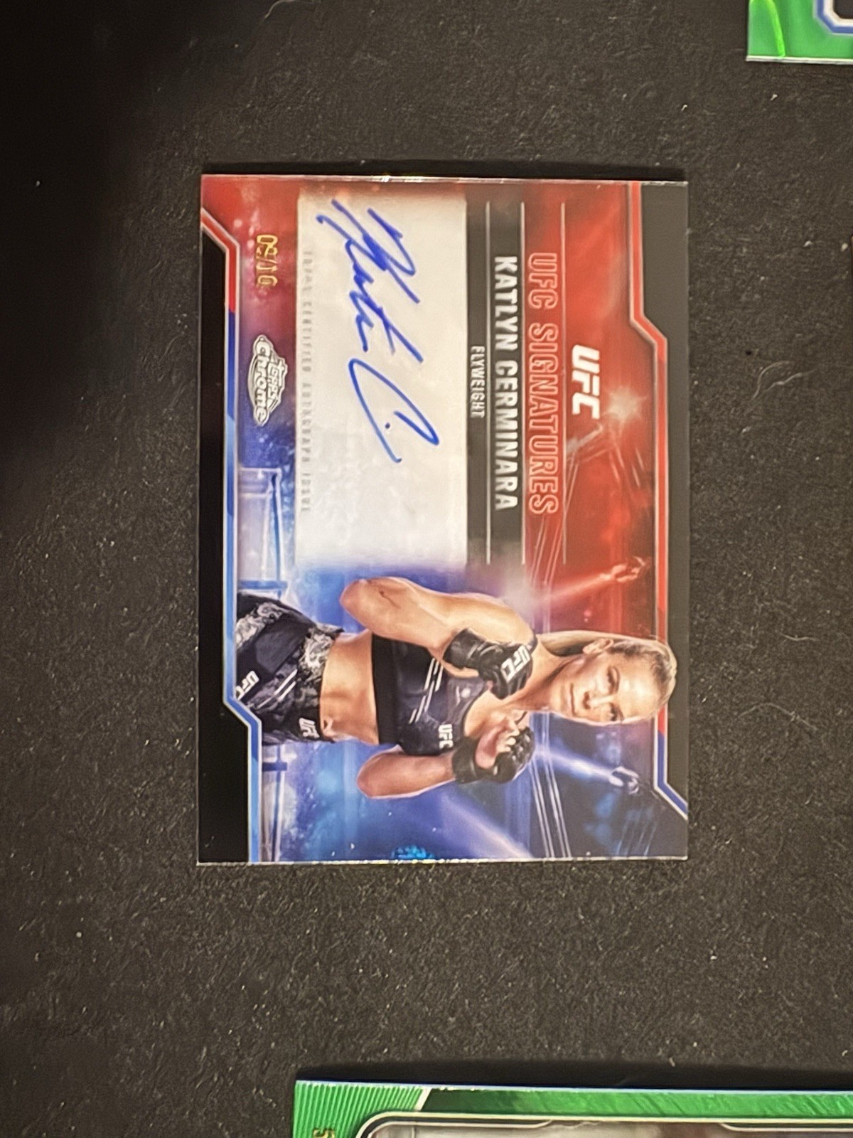 Katlyn Cerminara 2025 Topps Chrome UFC UFC Signatures #SIG-KC Black Refractor