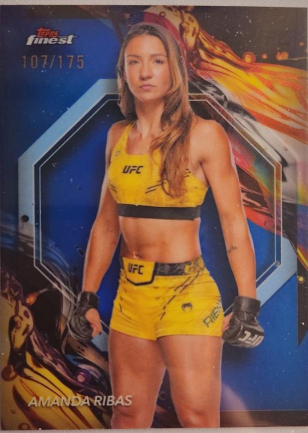 Amanda Ribas 2024 Topps Finest UFC Base Uncommon #144 Blue Refractor