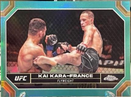 Kai Kara-France 2024 Topps Chrome UFC Base #106 Aqua Refractor