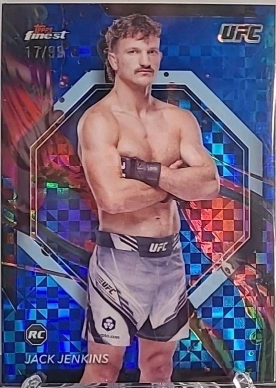 Jack Jenkins 2024 Topps Finest UFC Base Common #83 Blue Checkerboard Refractor