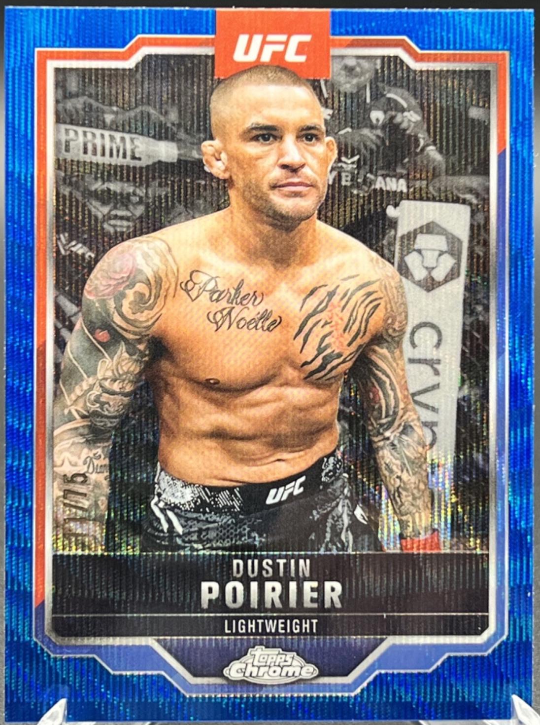Dustin Poirier 2025 Topps Chrome UFC Base #7 Blue Wave Refractor