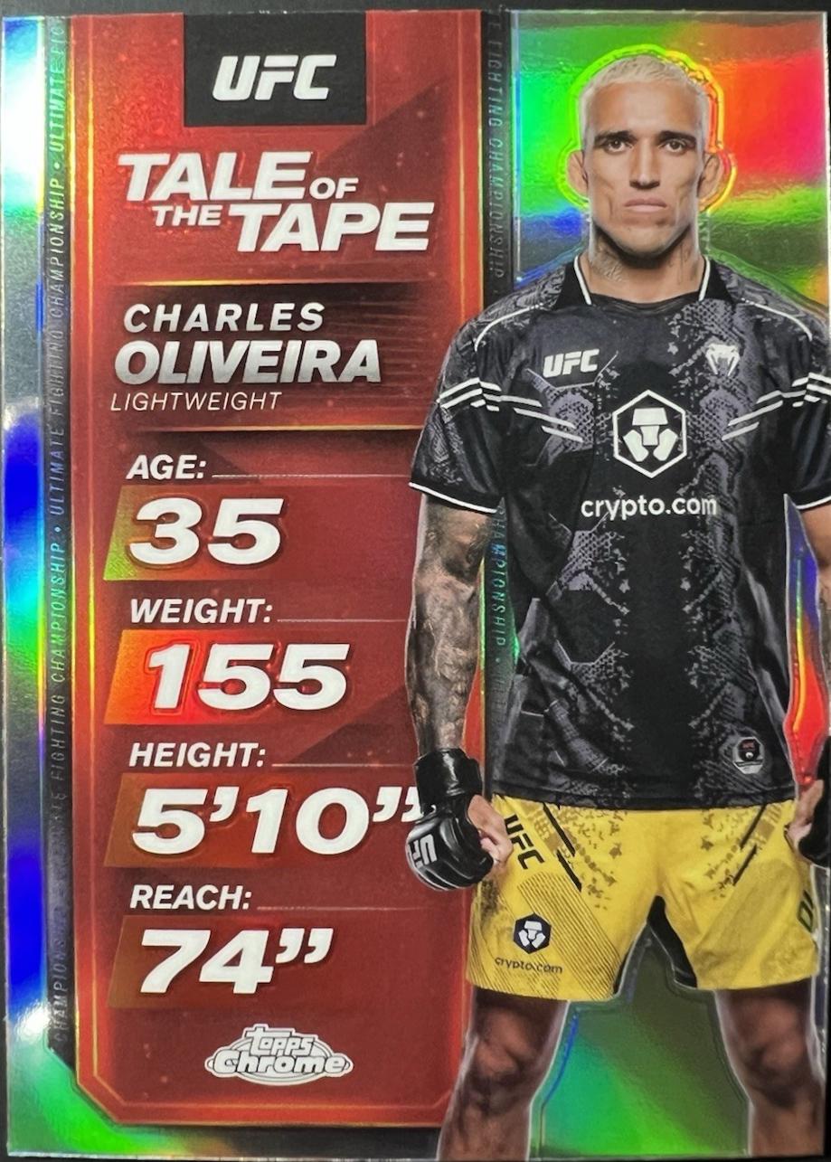 Charles Oliveira 2025 Topps Chrome UFC Tale of the Tape #TTT-4 Refractor