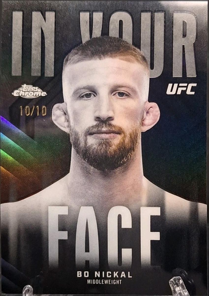 Bo Nickal 2026 Topps Chrome UFC In Your Face #IYF-3 Black Refractor