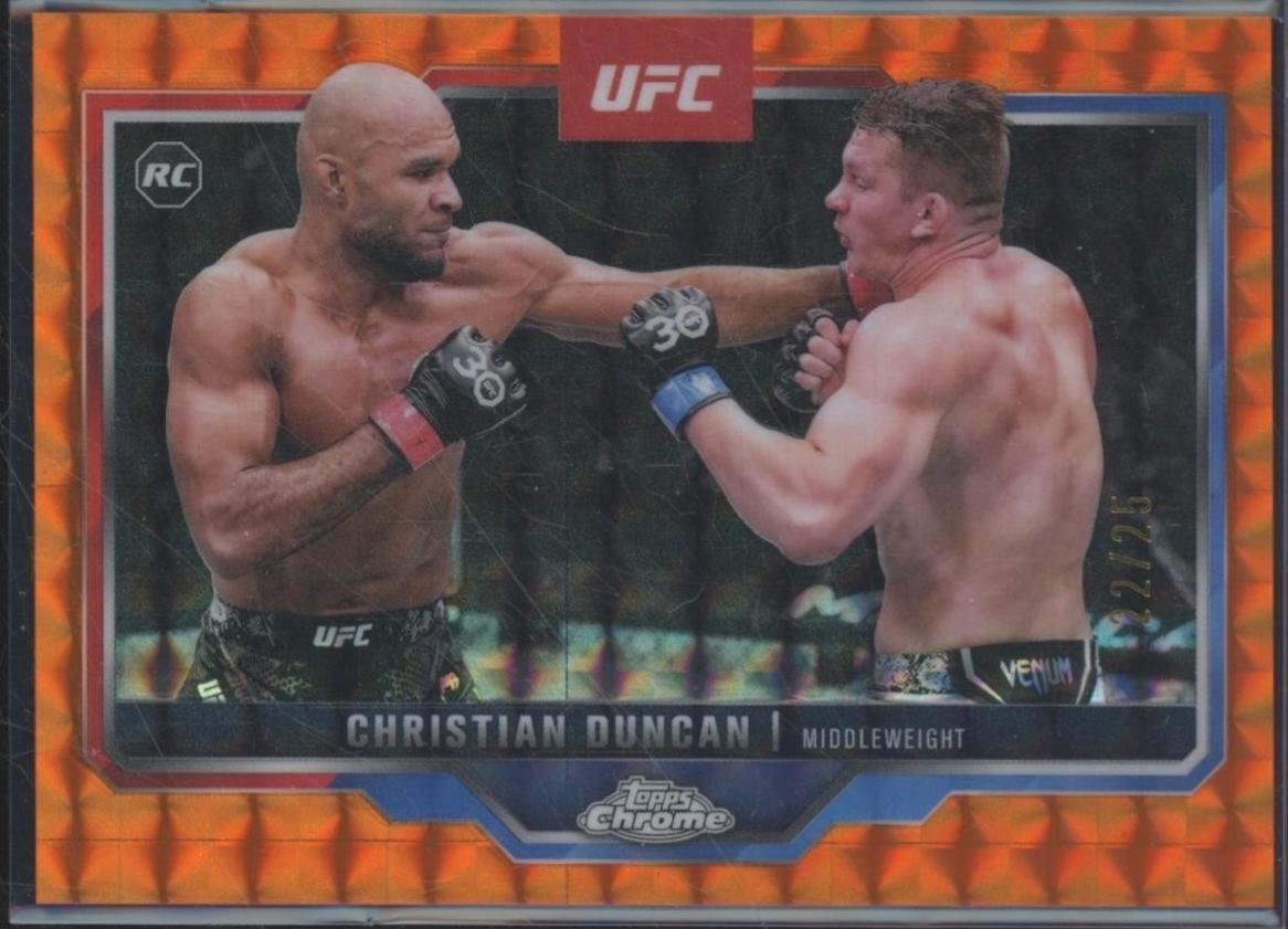 Christian Duncan 2025 Topps Chrome UFC Base #51 Orange Geometric Refractor
