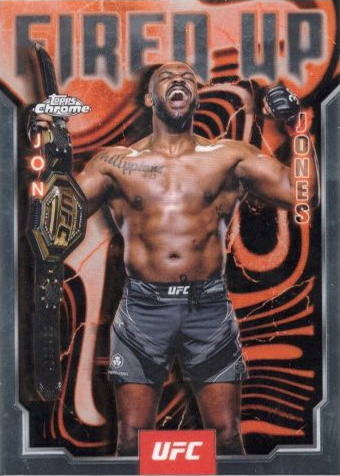 Jon Jones 2025 Topps Chrome UFC Fired Up #FUP-17 Red Refractor