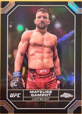Mateusz Gamrot 2024 Topps Chrome UFC Base #126 Black Refractor