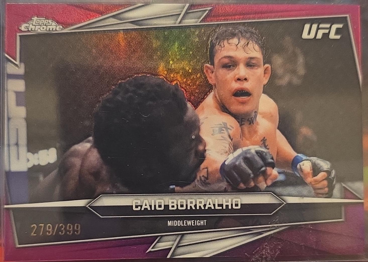 Caio Borralho 2026 Topps Chrome UFC Base #76 Purple Geometric Refractor