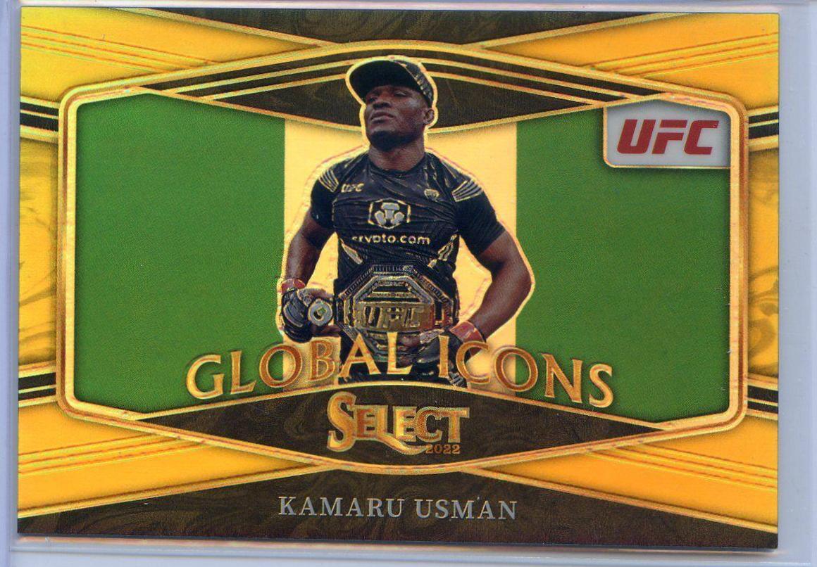 Kamaru Usman 2022 Panini Select UFC Global Icons #9 Gold