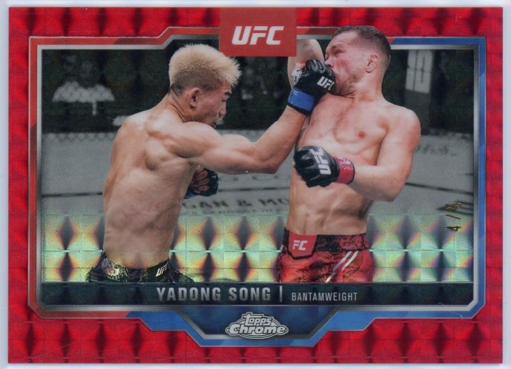 Song Yadong 2025 Topps Chrome UFC Base #38 Red Geometric Refractor