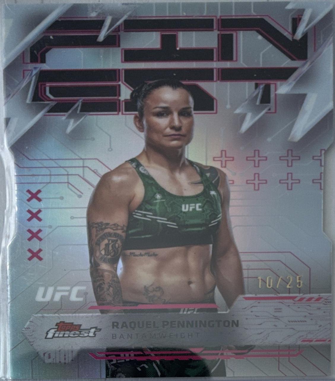 Raquel Pennington 2025 Topps Finest UFC Base Rare #282 Die-Cut Refractor