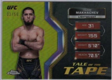 Islam Makhachev 2024 Topps Chrome UFC Tale of the Tape #TFT-10 Gold Refractor