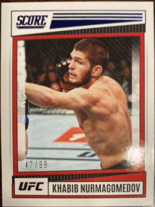 Khabib Nurmagomedov 2022 Panini Chronicles UFC Base Score #196 Blue