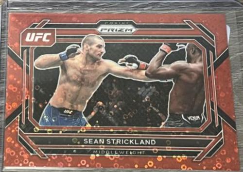 Sean Strickland 2023 Panini Prizm Under Card UFC Base #61 Red