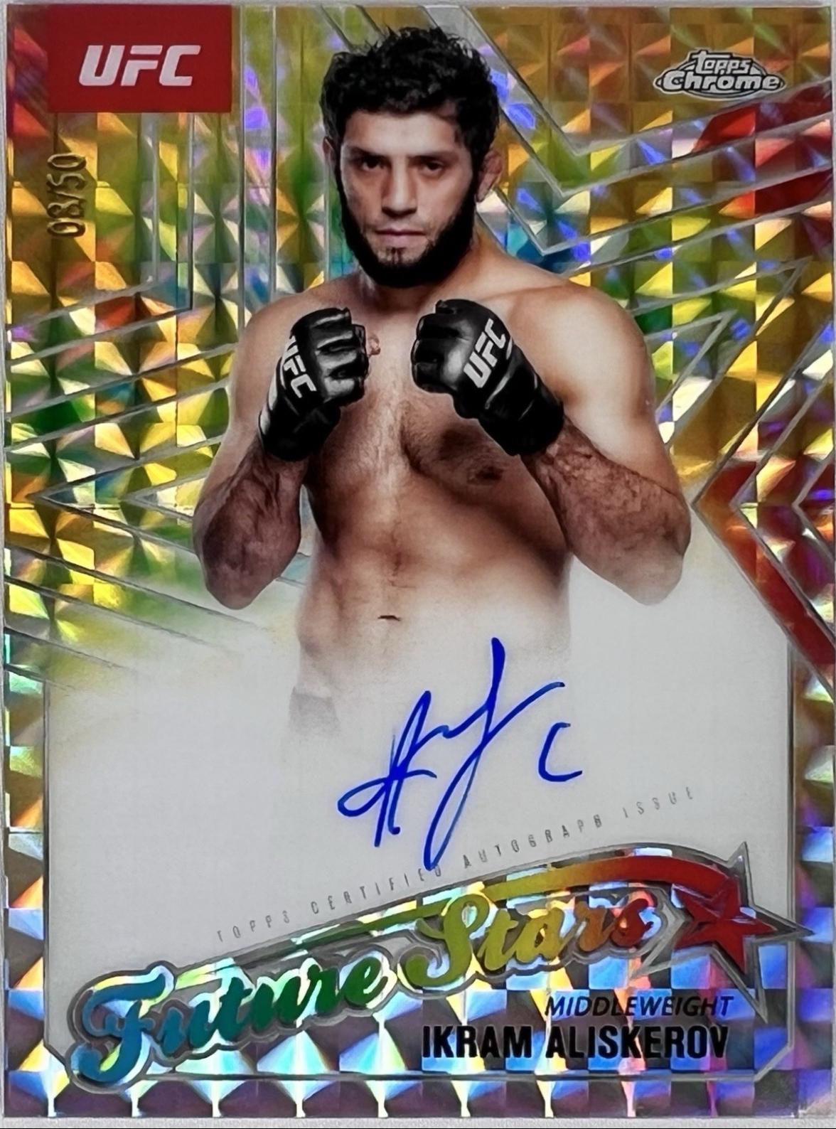 Ikram Aliskerov 2025 Topps Chrome UFC Future Stars Autographs #FSA-IA Geometric Gold Refractor