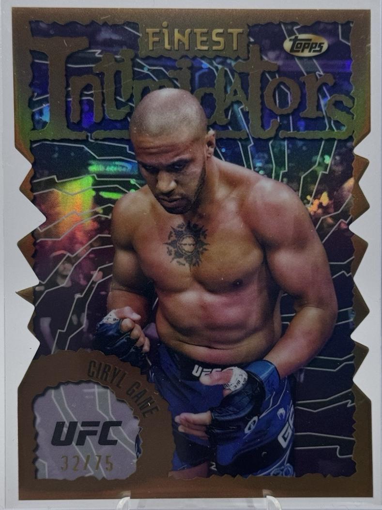 Ciryl Gane 2024 Topps Finest UFC Intimidators #INT-15 Yellow Glitter Refractor