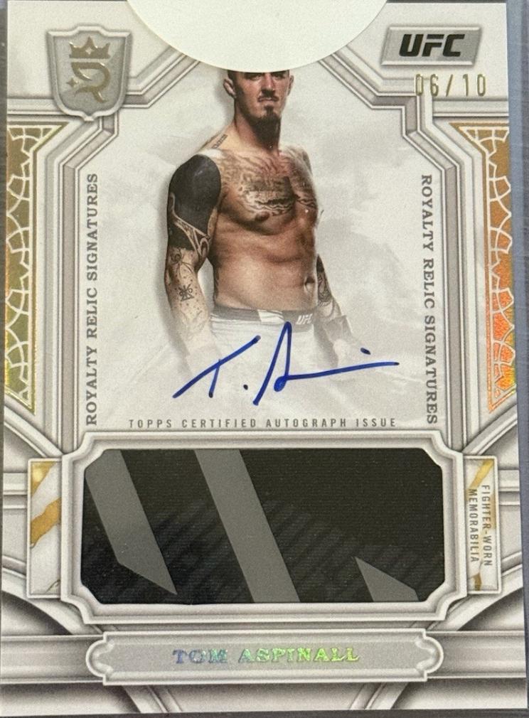 Tom Aspinall 2024 Topps Royalty UFC Royalty Relic Signatures #RYS-TAL Platinum