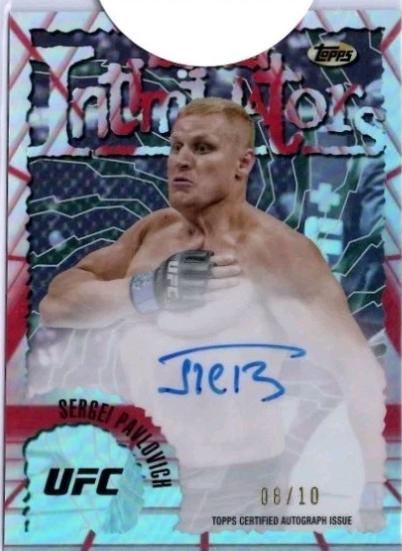Sergei Pavlovich 2024 Topps Finest UFC Intimidators Autographs #IA-SPH Red Black Vapor Refractor