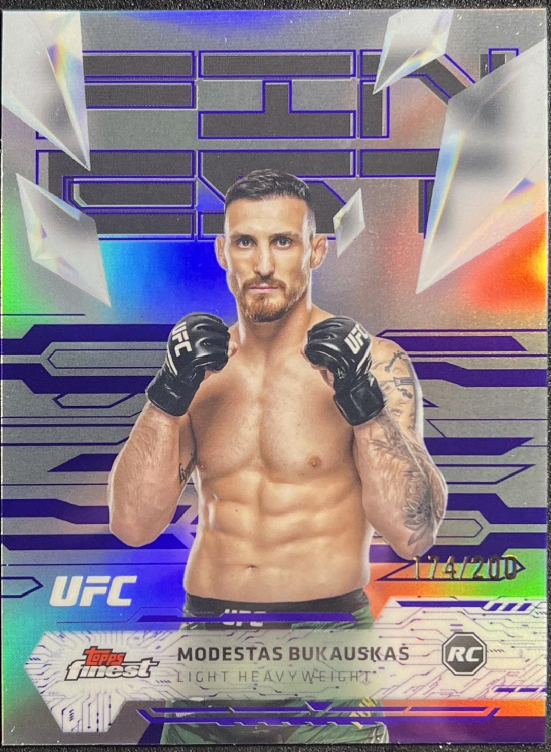 Modestas Bukauskas 2025 Topps Finest UFC Base Uncommon #178 Purple Refractor