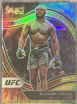 Kamaru Usman 2021 Panini Select UFC Octagonside #228 Red