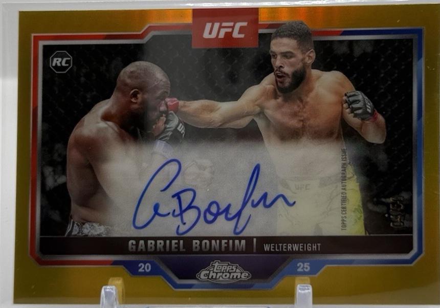 Gabriel Bonfim 2025 Topps Chrome UFC Chrome Rookie Autographs #CRA-GB Gold Refractor