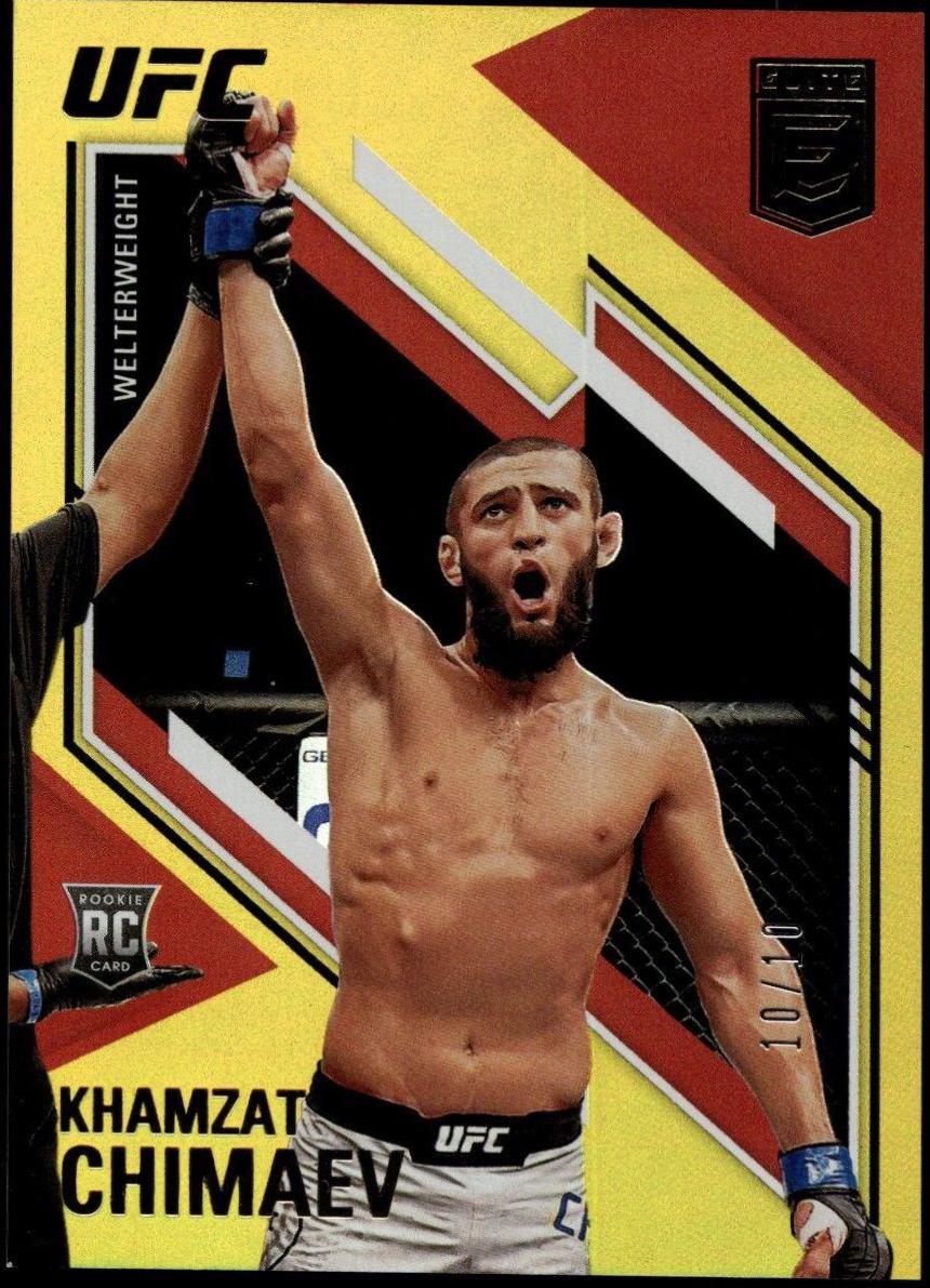 Khamzat Chimaev 2021 Panini Chronicles UFC Base Elite #156 Gold