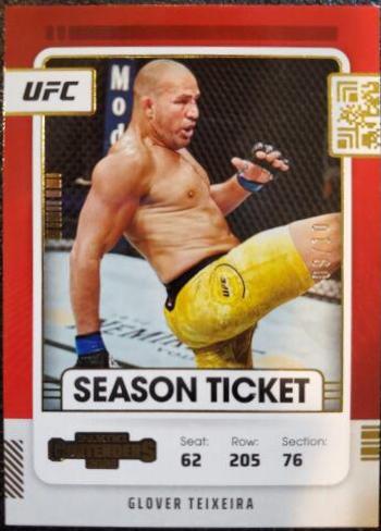 Glover Teixeira 2022 Panini Chronicles UFC Base Contenders Season Ticket #108 Gold