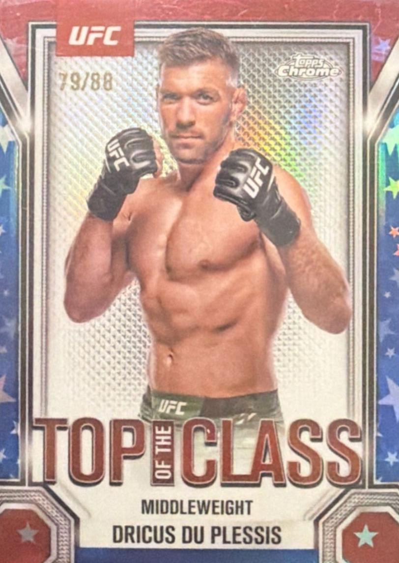 Dricus Du Plessis 2025 Topps Chrome UFC Top of the Class #TTC-15 Red White Blue Refractor