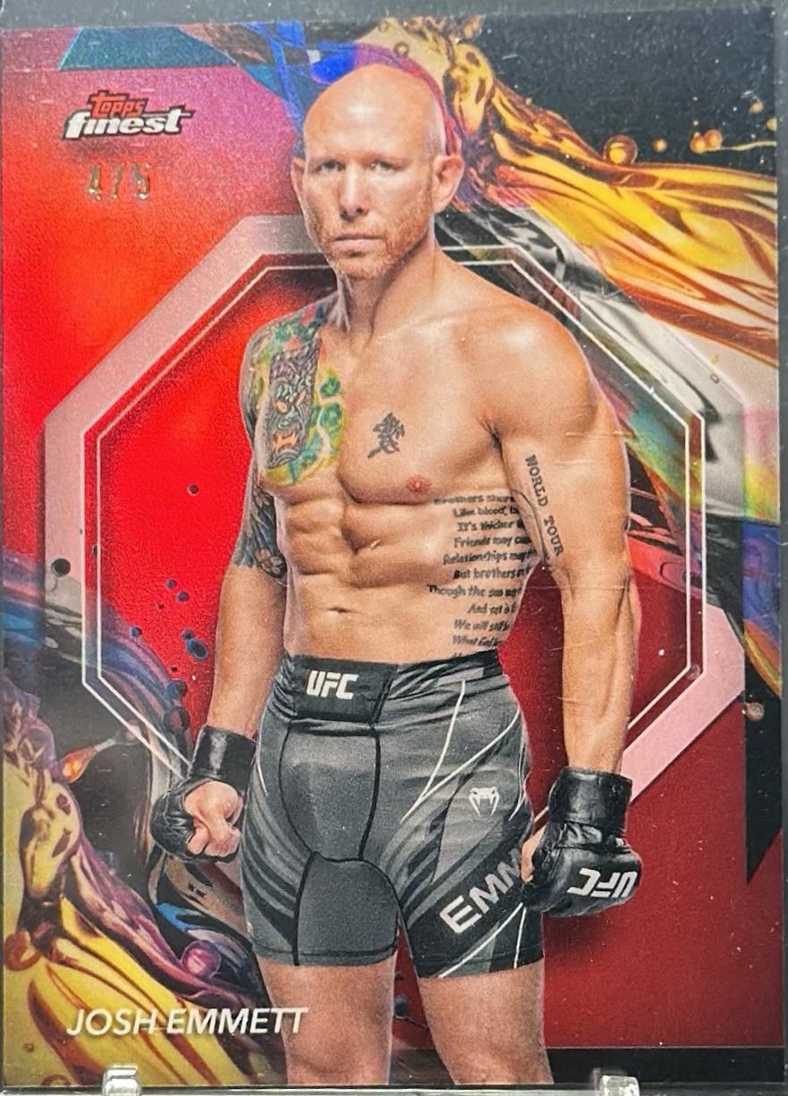 Josh Emmett 2024 Topps Finest UFC Base Uncommon #127 Red Refractor