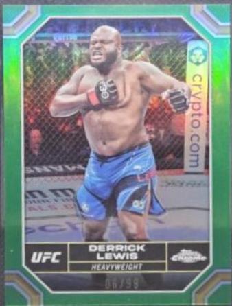 Derrick Lewis 2024 Topps Chrome UFC Base #59 Green Refractor