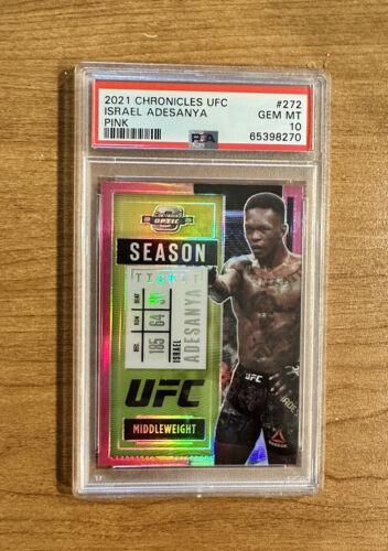 Israel Adesanya 2021 Panini Chronicles UFC Base Contenders Optic Season Ticket #272 Pink