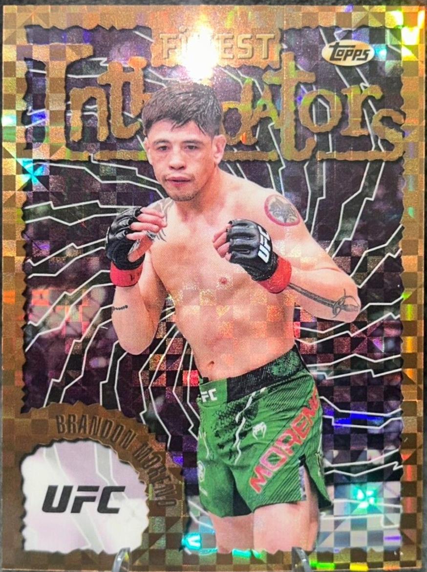 Brandon Moreno 2024 Topps Finest UFC Intimidators #INT-18 Checkerboard Refractor