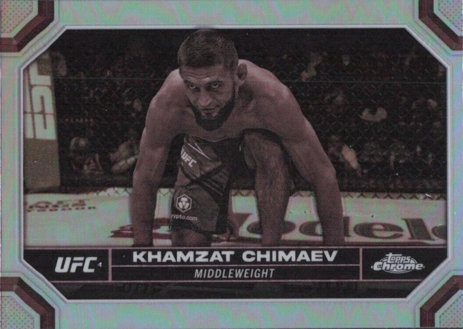 Khamzat Chimaev 2024 Topps Chrome UFC Base #114 Sepia Refractor