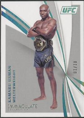 Kamaru Usman 2021 Panini Immaculate UFC Base #49 Gold