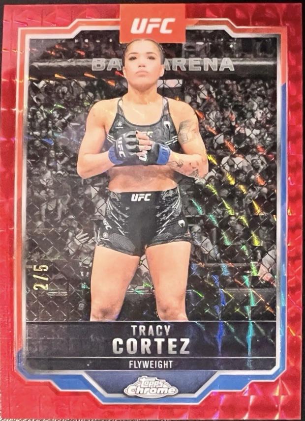 Tracy Cortez 2025 Topps Chrome UFC Base #134 Red Refractor