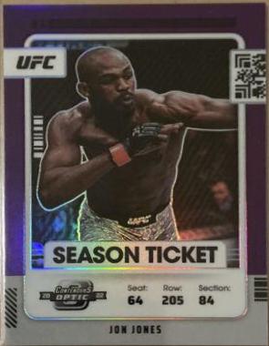 Jon Jones 2022 Panini Chronicles UFC Base Contenders Optic Season Ticket #365 Purple