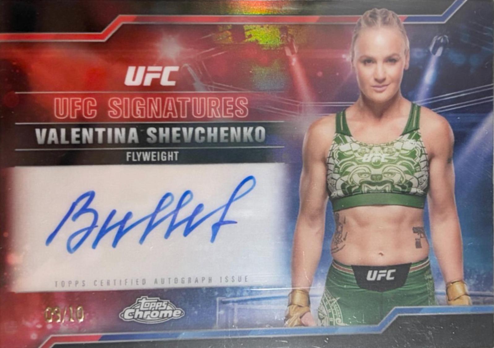 Valentina Shevchenko 2025 Topps Chrome UFC UFC Signatures #SIG-VS Black Refractor