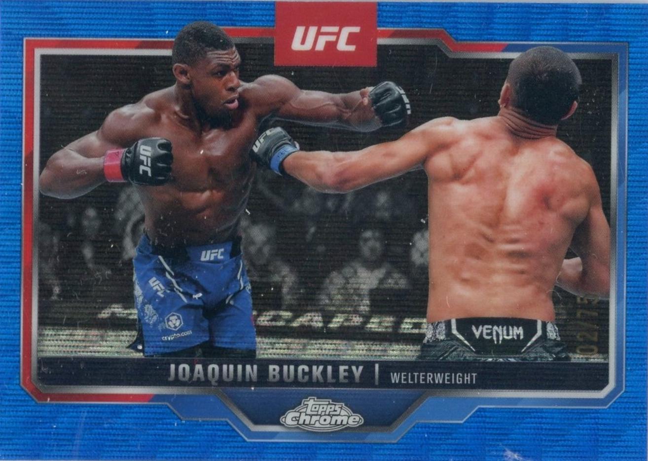 Joaquin Buckley 2025 Topps Chrome UFC Base #39 Blue Wave Refractor