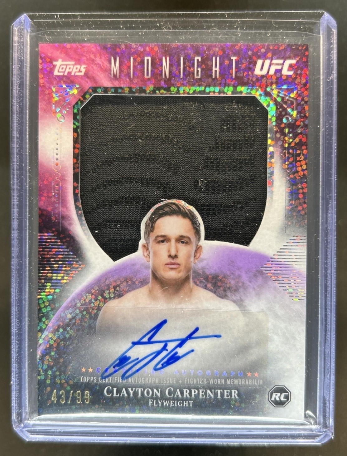 Clayton Carpenter 2026 Topps Midnight UFC Rookie Relic Autographs #RRA-CC Moonrise